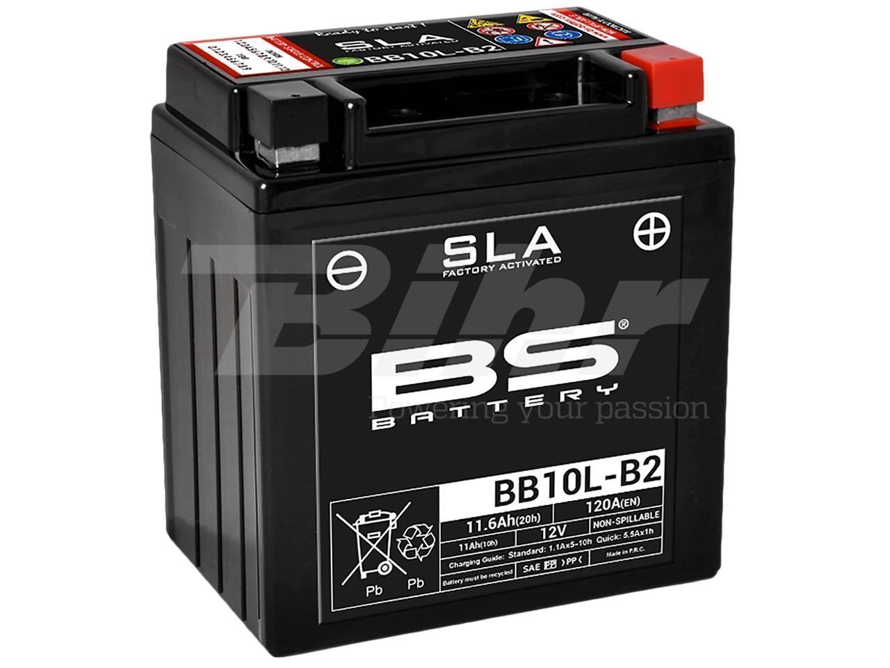 Batería moto BS BTX12-BS (YTX12-BS) - Sin mantenimiento - 12V 10Ah -  Dimensiones: 150x87x130mm Compatible con Honda CB1100SF 1100